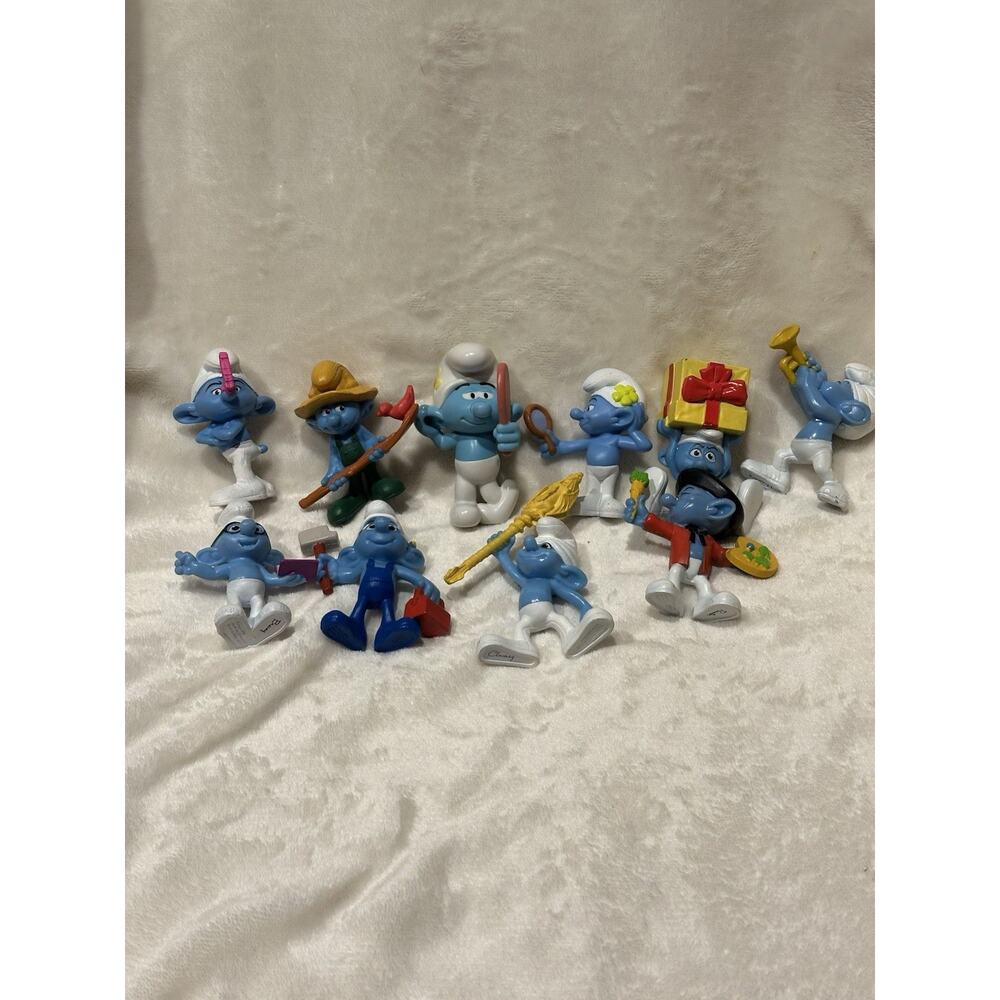McDonald's Smurfs 2011 Figures Happy Meal Characters 10 Kids Toys Cake Toppers